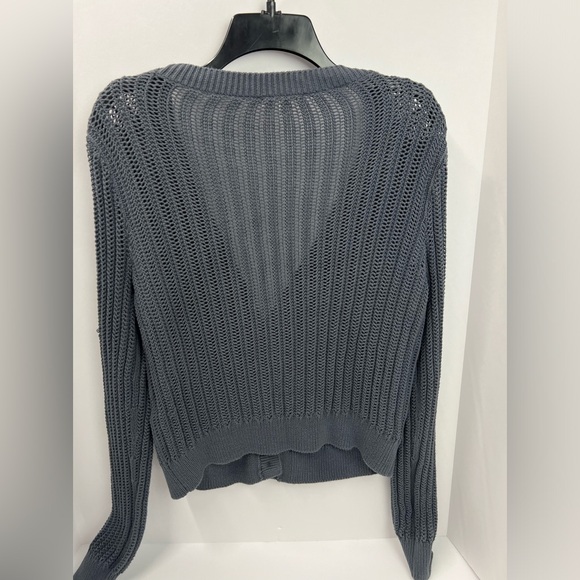 Amalfi Open Stitch Cotton Cardigan, color gray - Picture 11 of 12